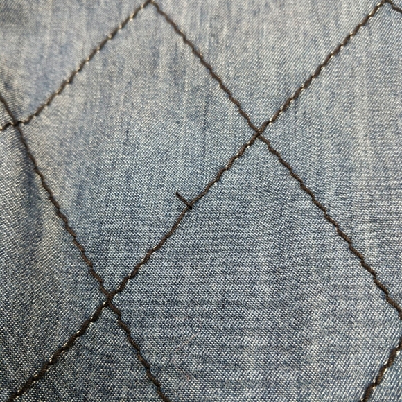 $348 Kate Spade New York Quilted Diamond Chambray Denim Shift Dress Blue Size 0 - Picture 4 of 14